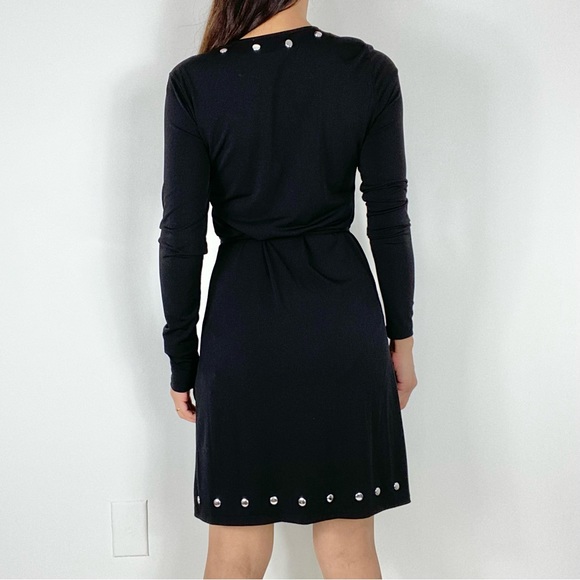 MICHAEL MICHAEL KORS NLACK EMBELLISHED WRAP-DRESS - Picture 6 of 11